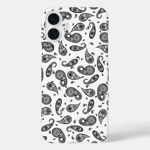 Paisley Design Customize colour background & Text iPhone 16 Plus Case