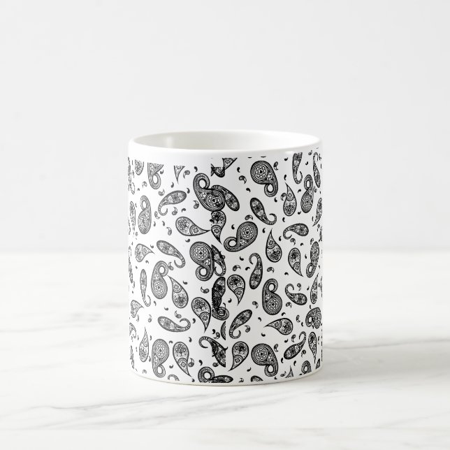 Paisley Design Customize colour background & Text Coffee Mug (Center)
