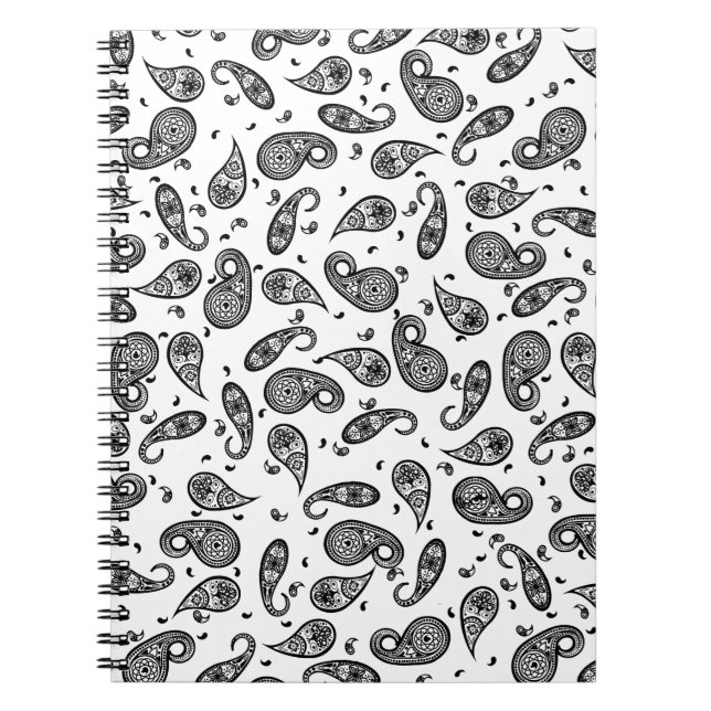 Paisley Design Customize colour background & Text Notebook (Front)