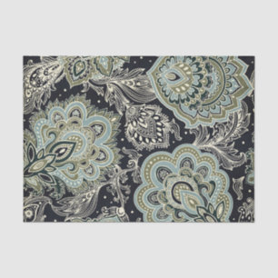 Paisley Design in Shades of Blue & Green Tissue Paper