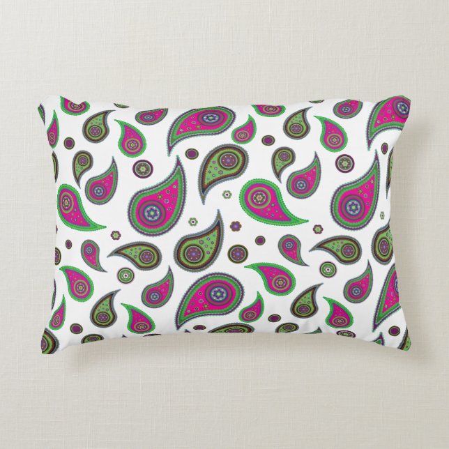 Paisley Design Pattern Accent Pillow (Front)