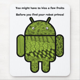 Paisley Doodle Character for the Android™ robot Mouse Pad