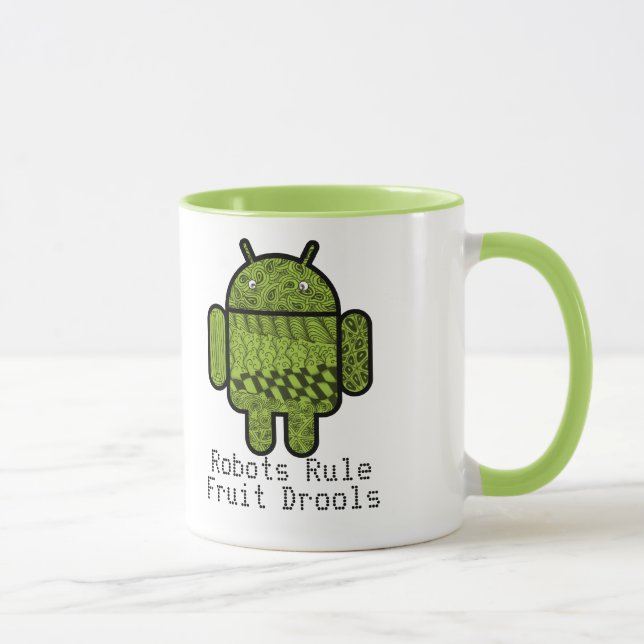 Paisley Doodle Character for the Android™ robot Mug (Right)