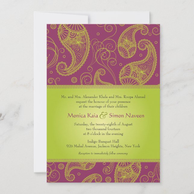 Paisley Dreams Wedding Invitation (Front)