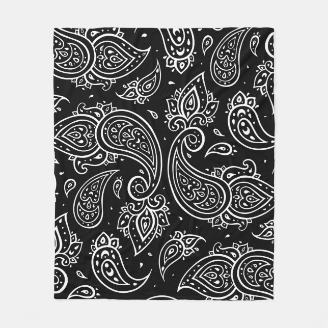 Paisley elegance: seamless ethnic pattern. fleece blanket (Front)