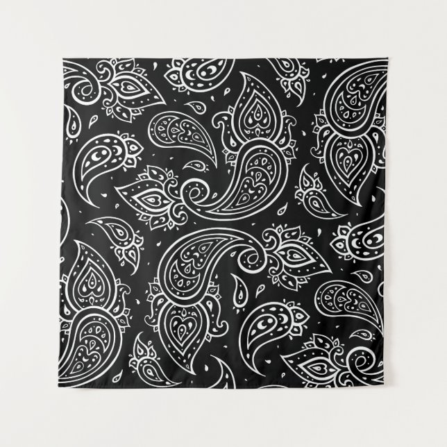 Paisley elegance: seamless ethnic pattern. tapestry (Front)