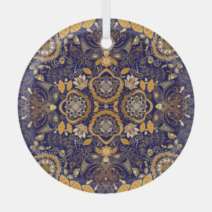 Paisley Elegance: Textile Design Pattern Glass Ornament