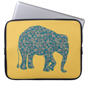 Paisley Elephant Custom Yellow Laptop Sleeve