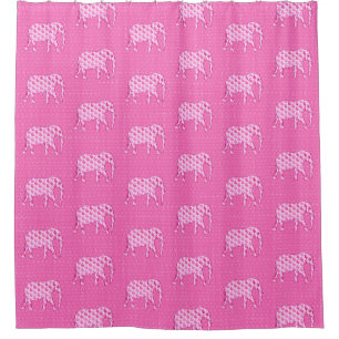 Paisley Elephant, Ice Pink and Fuchsia