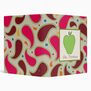 Paisley et classeur vert de professeur d'Apple