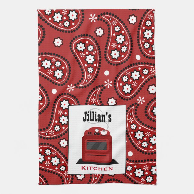 Paisley et serviette de cuisine personnalisée (Vertical)