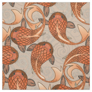 paisley fish bisque fabric