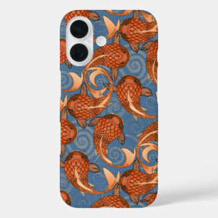 paisley fish denim iPhone 16 case