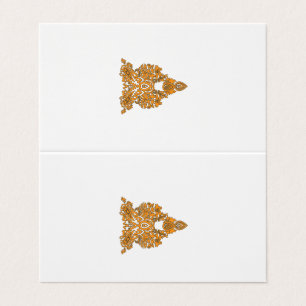 Paisley Floral Art • Orange Boho Decor Business Card