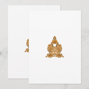 Paisley Floral Art • Orange Boho Decor Holiday Card