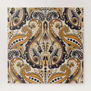 Paisley Floral: Colourful Seamless Design Jigsaw Puzzle