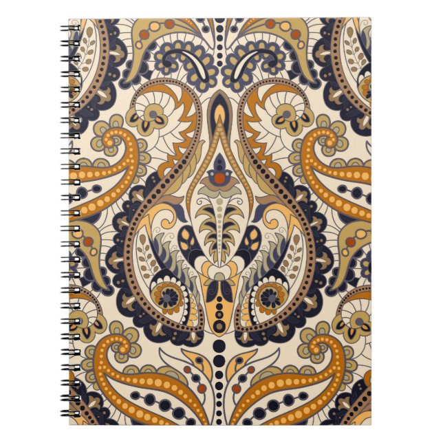 Paisley Floral: Colourful Seamless Design Notebook (Front)
