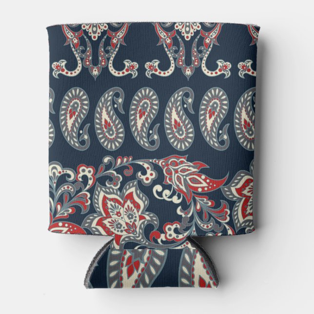Paisley floral, damask vintage pattern. can cooler (Front)