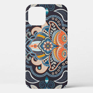 Paisley Floral: Dark Indian Pattern iPhone 12 Case