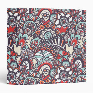 Paisley Floral Doodle Pattern Binder