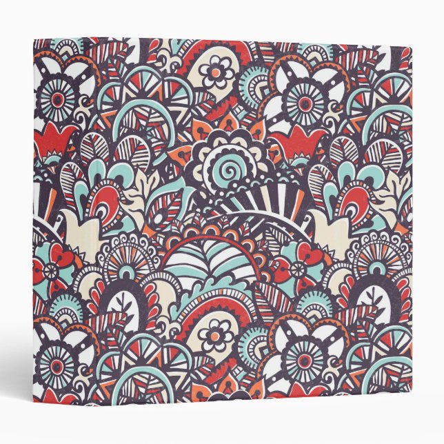 Paisley Floral Doodle Pattern Binder (Front/Spine)