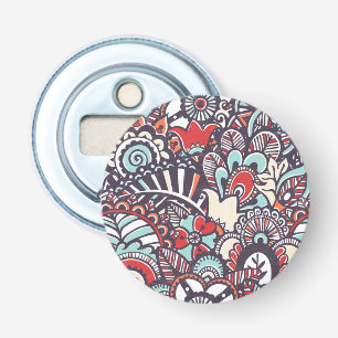 Paisley Floral Doodle Pattern Bottle Opener
