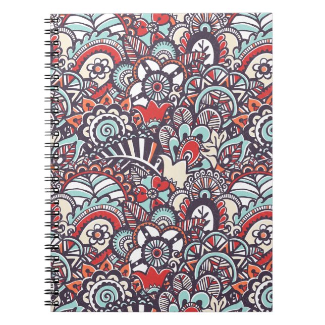 Paisley Floral Doodle Pattern Notebook (Front)