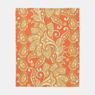 Paisley Floral ethnic seamless Pattern. Arabic Orn Fleece Blanket