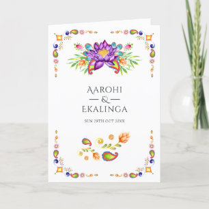 Paisley Floral Indian Wedding Program