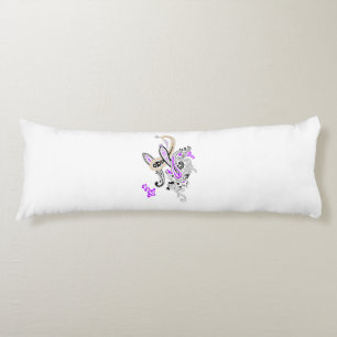 Paisley Floral Motif – Boho White Purple Orange  Body Pillow