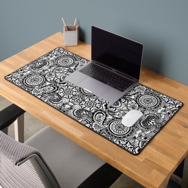 Paisley floral noir (Bureau 2)