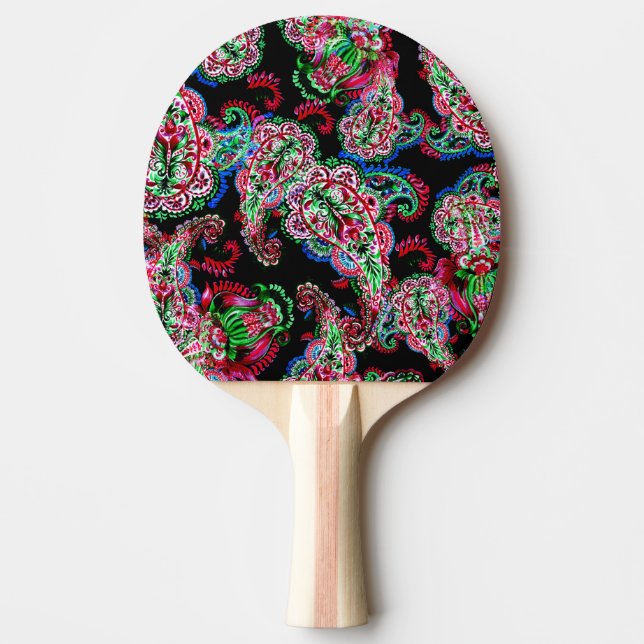 Paisley Floral Pattern, Ethnic Background. Ping Pong Paddle (Front)