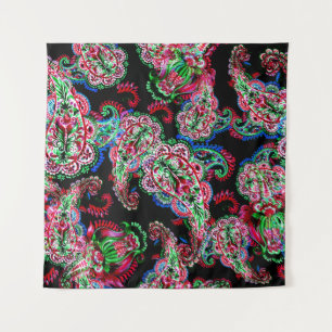 Paisley Floral Pattern, Ethnic Background. Tapestry