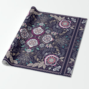 Paisley floral pattern wrapping paper