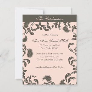 Paisley Floral Reception Invitation