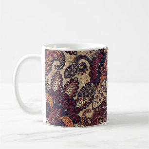 Paisley floral seamless pattern with decorative fl coffee mug