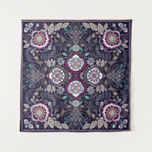 Paisley floral, square pocket design. tapestry