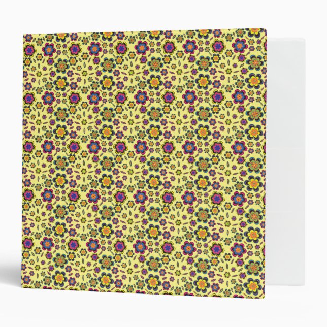 Paisley Flower Pattern Background Binder (Front/Inside)