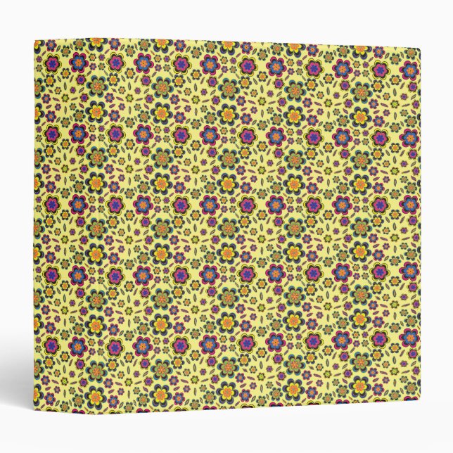 Paisley Flower Pattern Binder Notebook (Front/Spine)