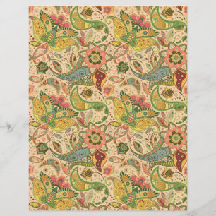Paisley Flower Scrapbook Paper