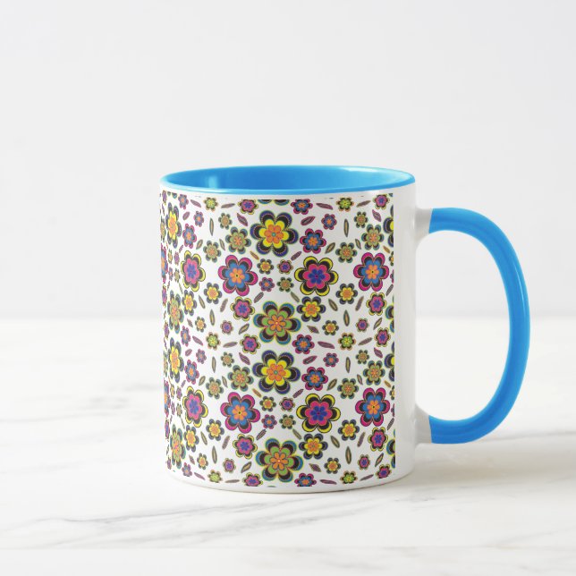 Paisley Flowers Design Pattern Mugs (Right)