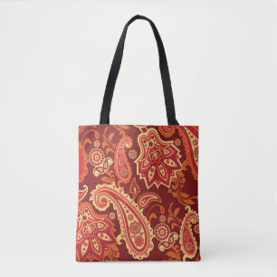 Paisley, flowers: ornamental seamless pattern tote bag