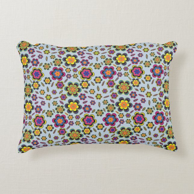 Paisley Flowers Pattern Accent Pillow (Front)