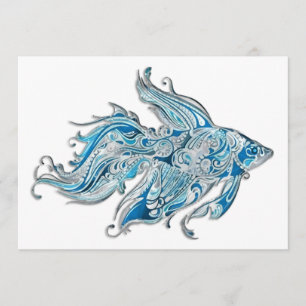 Paisley Flowing Fish Invitation
