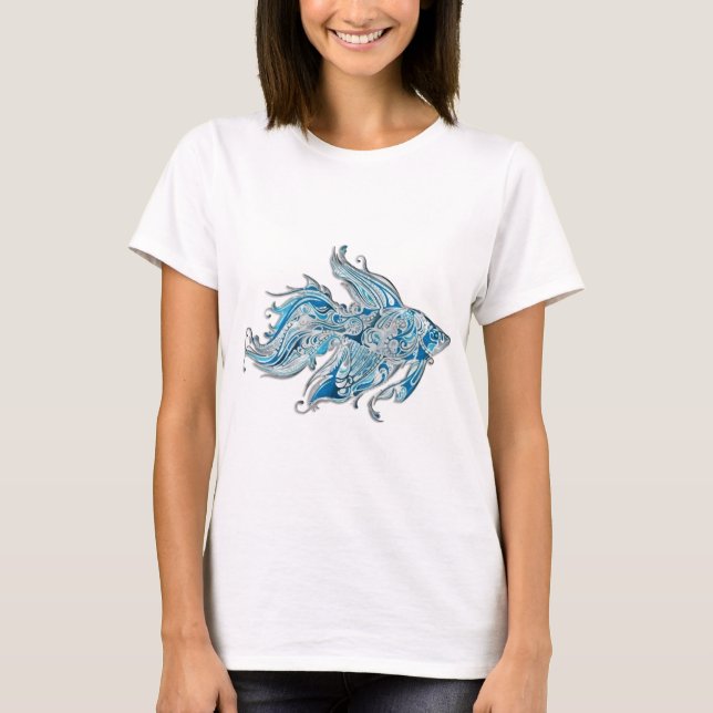 Paisley Flowing Fish T-Shirt (Front)