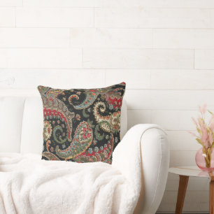 Paisley Fractal Throw Pillow