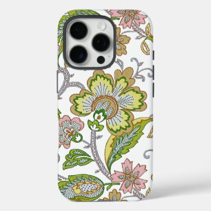 Paisley Garden Stylized Floral Embroidery iPhone 16 Pro Case