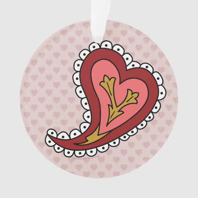 Paisley Heart Acrylic Ornament (Front)