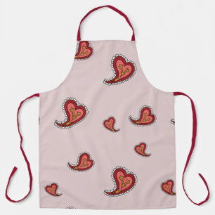 Paisley Heart All-Over Print Apron