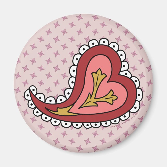 Paisley Heart Magnet (Devant)